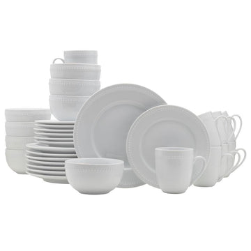 Everyday White® Beaded 32 Piece Dinnerware Set, Service for 8