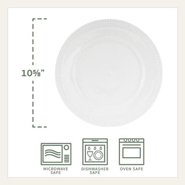 Everyday White® Beaded 32 Piece Dinnerware Set, Service for 8