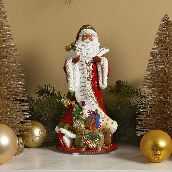 Holiday Home African American Musical Figurine, Jolly Ole Saint Nichol