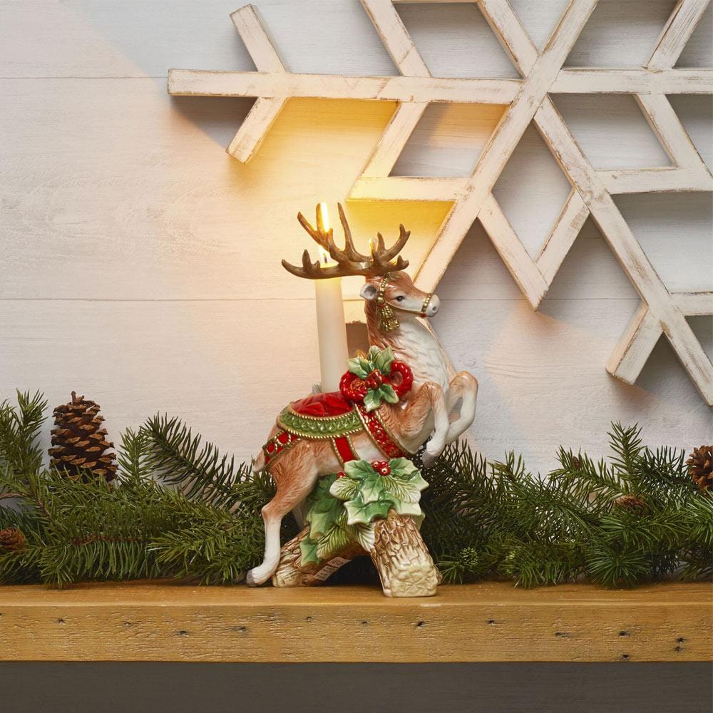 Holiday Home Leaping Deer Candleholder – Fitz and Floyd