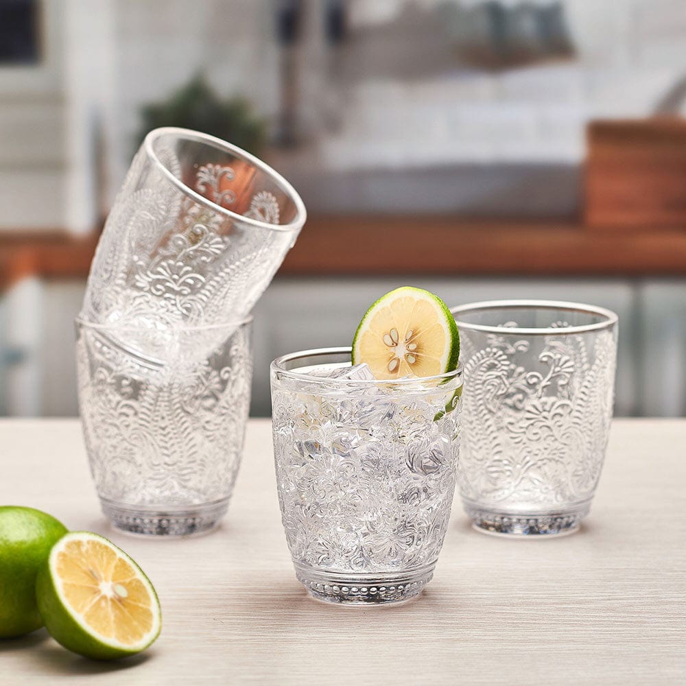Double Old Fashioned Glasses Set of 4, Clear