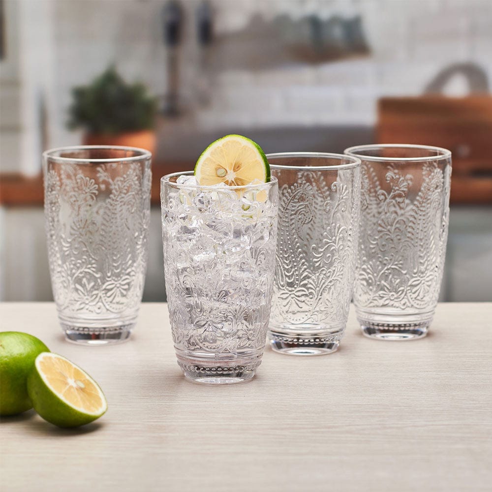 Highball Glasses Set of 4, Clear