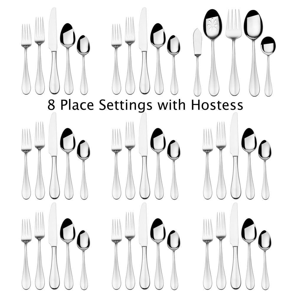 Nevaeh Grand 45 Piece Flatware Set, Service for 8