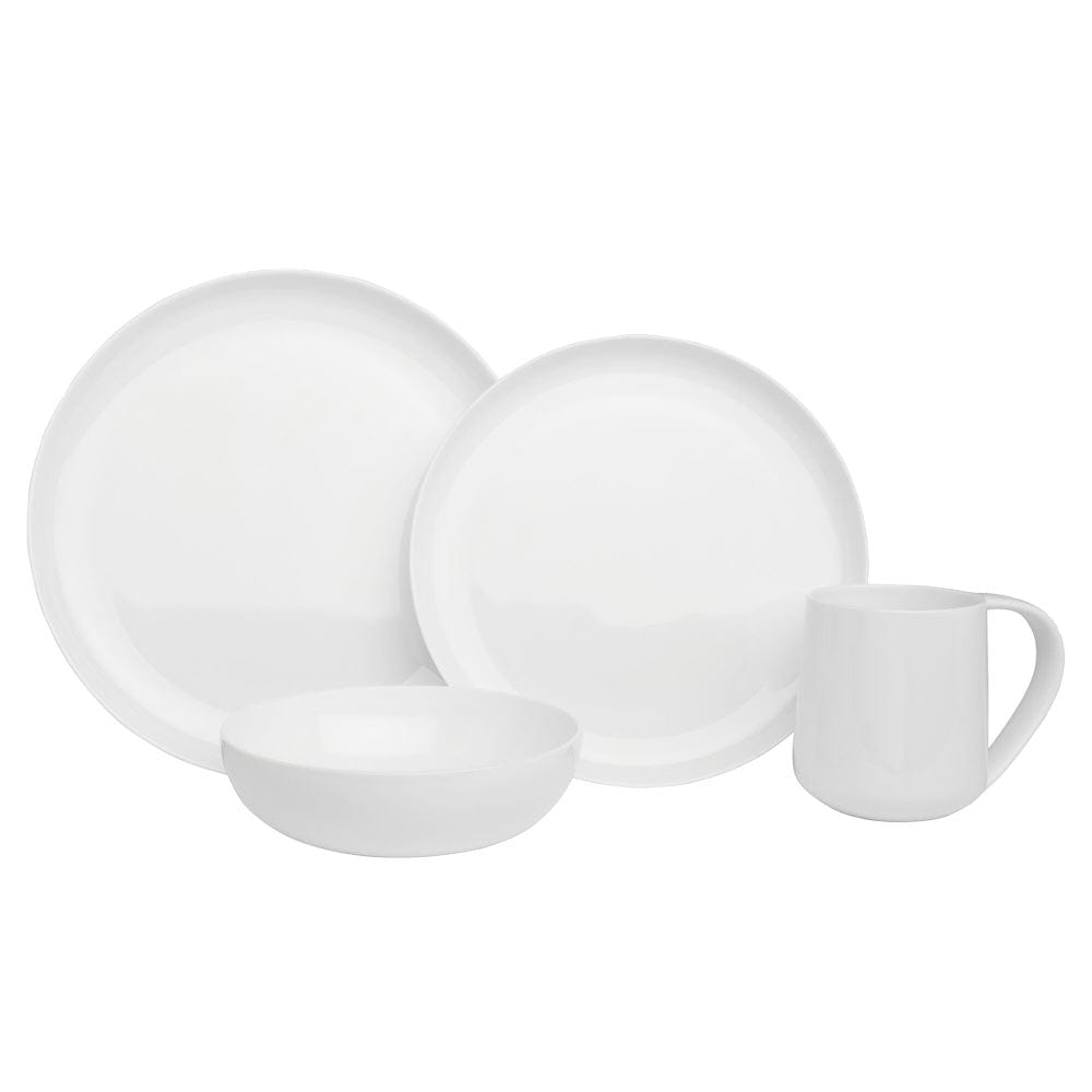 Nevaeh White Coupe 16 Piece Dinnerware Set, Service for 4
