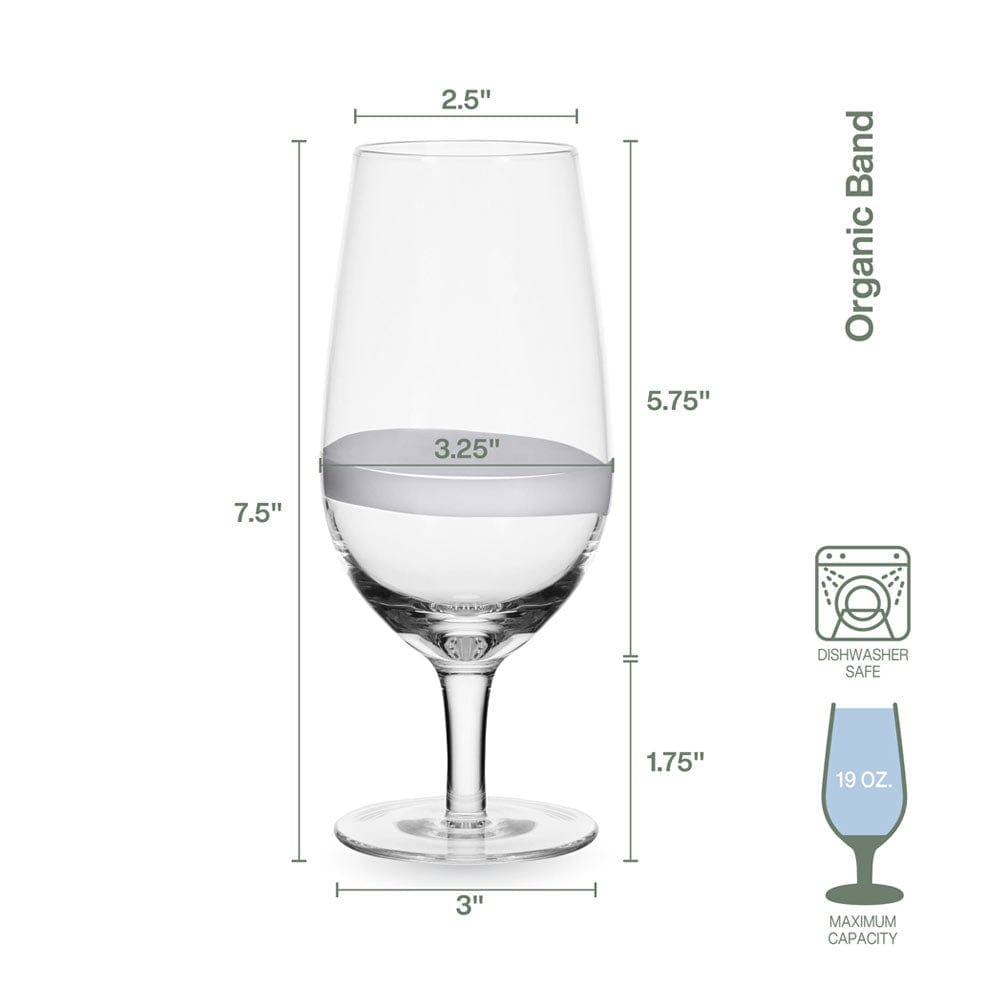 Organic Band Footed Iced Beverage Juice Glasses Set of 4
