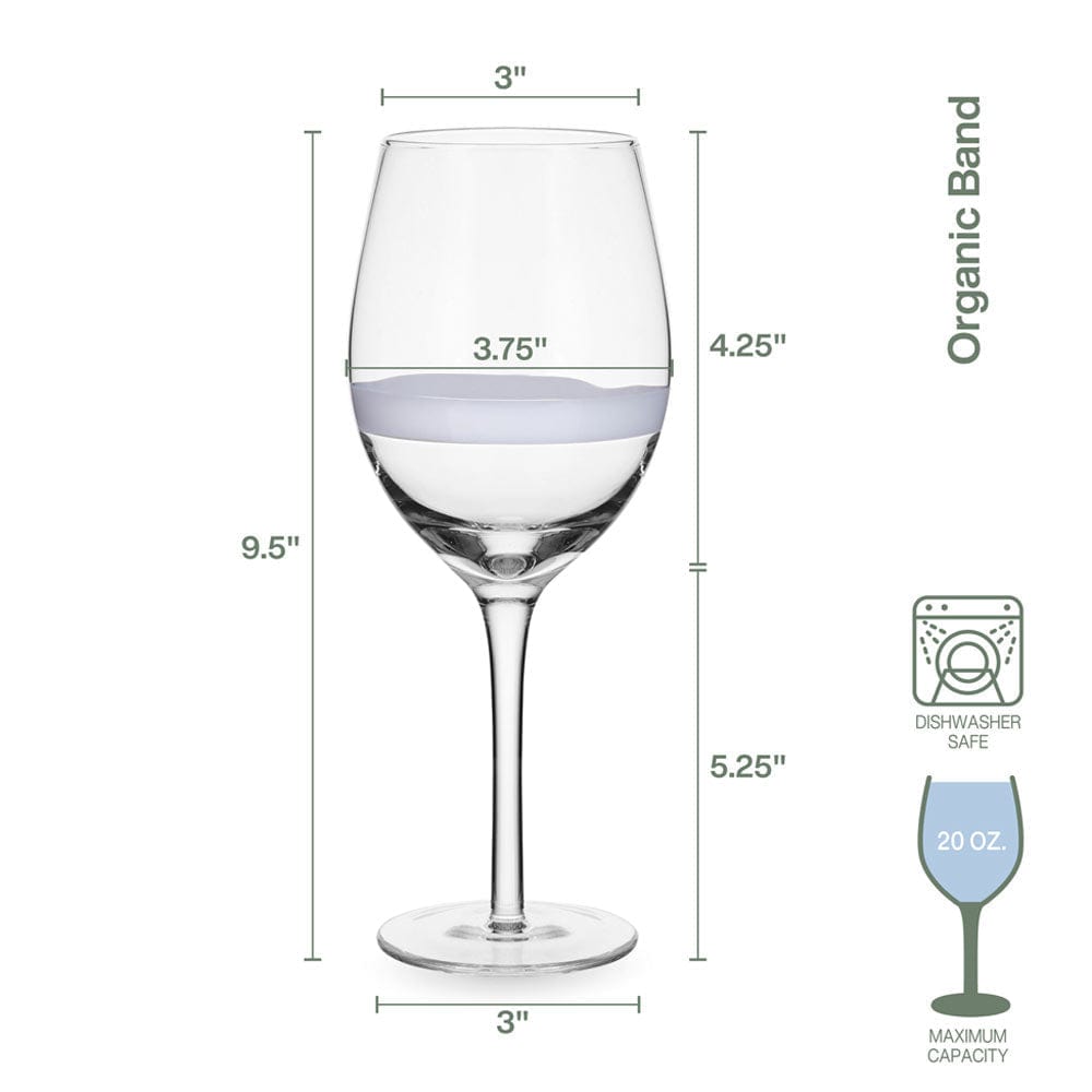 Organic Band Red Wine Glasses Set of 4