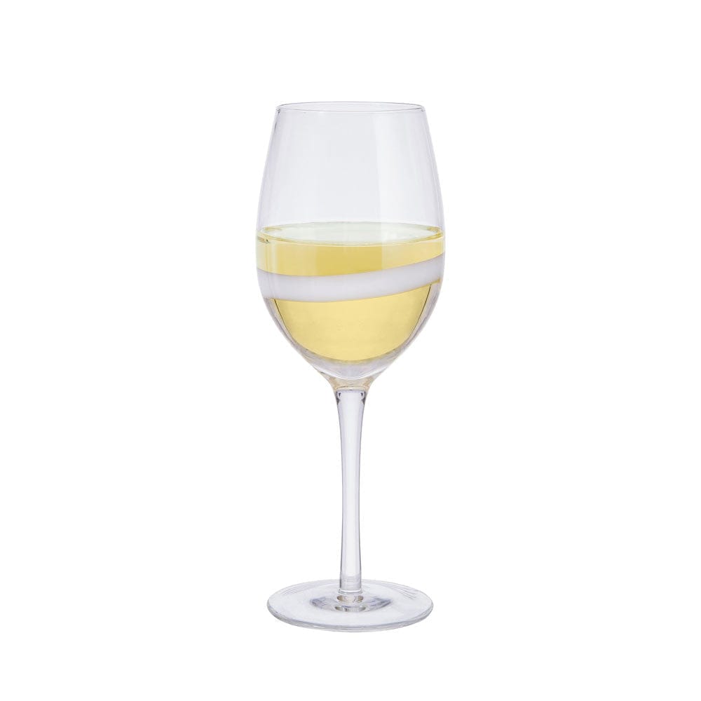Organic Band White Wine Glasses Set of 4